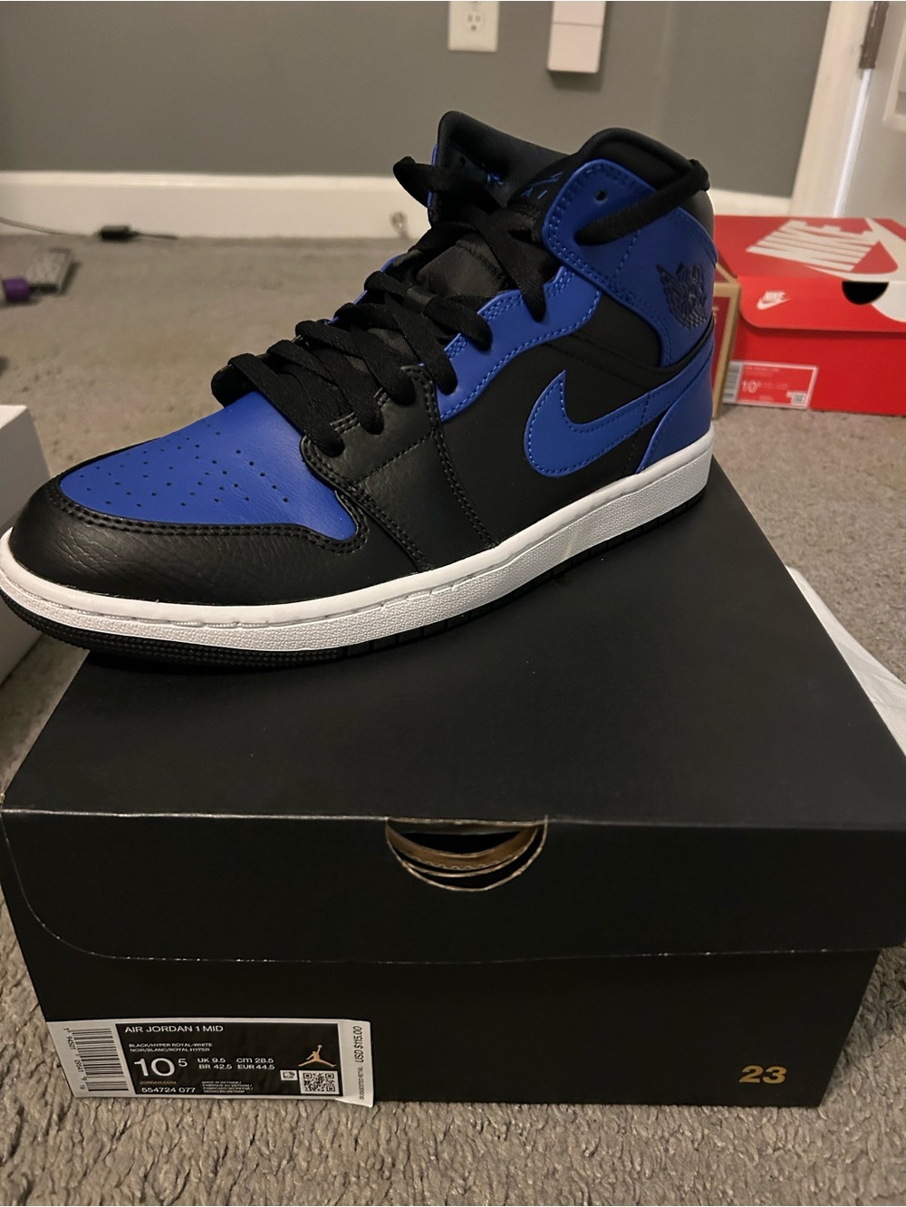 Nike Air Jordan 1 Black Blue 10.5 New!!